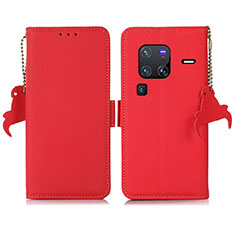 Handytasche Stand Schutzhülle Flip Leder Hülle B01H für Vivo X80 Pro 5G Rot