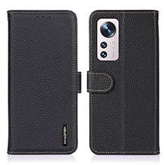 Handytasche Stand Schutzhülle Flip Leder Hülle B01H für Xiaomi Mi 12 Lite 5G Schwarz