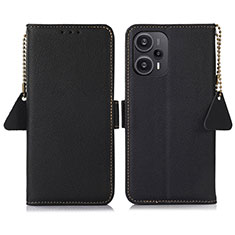 Handytasche Stand Schutzhülle Flip Leder Hülle B01H für Xiaomi Poco F5 5G Schwarz