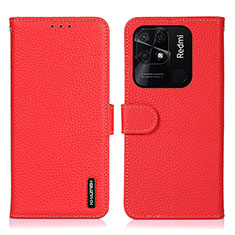 Handytasche Stand Schutzhülle Flip Leder Hülle B01H für Xiaomi Redmi 10C 4G Rot