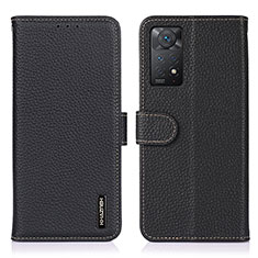 Handytasche Stand Schutzhülle Flip Leder Hülle B01H für Xiaomi Redmi Note 11 Pro 4G Schwarz