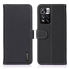 Handytasche Stand Schutzhülle Flip Leder Hülle B01H für Xiaomi Redmi Note 11 Pro+ Plus 5G Schwarz