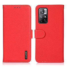 Handytasche Stand Schutzhülle Flip Leder Hülle B01H für Xiaomi Redmi Note 11S 5G Rot