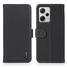 Handytasche Stand Schutzhülle Flip Leder Hülle B01H für Xiaomi Redmi Note 12 Pro+ Plus 5G Schwarz