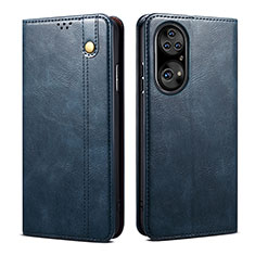 Handytasche Stand Schutzhülle Flip Leder Hülle B01S für Huawei P50 Blau