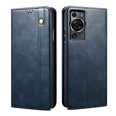 Handytasche Stand Schutzhülle Flip Leder Hülle B01S für Huawei P60 Pro Blau