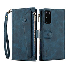 Handytasche Stand Schutzhülle Flip Leder Hülle B01S für Samsung Galaxy S20 Blau