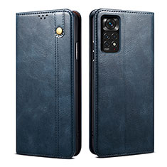 Handytasche Stand Schutzhülle Flip Leder Hülle B01S für Xiaomi Redmi Note 11 4G (2022) Blau