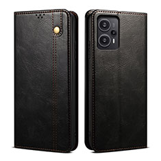 Handytasche Stand Schutzhülle Flip Leder Hülle B01S für Xiaomi Redmi Note 12 Turbo 5G Schwarz