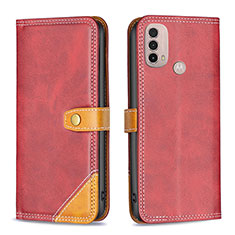 Handytasche Stand Schutzhülle Flip Leder Hülle B02F für Motorola Moto E20 Rot