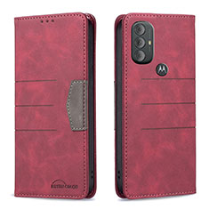 Handytasche Stand Schutzhülle Flip Leder Hülle B02F für Motorola Moto G Play (2023) Rot