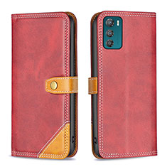 Handytasche Stand Schutzhülle Flip Leder Hülle B02F für Motorola Moto G42 Rot