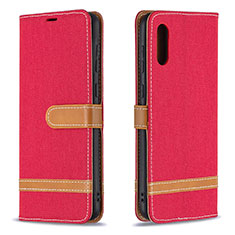 Handytasche Stand Schutzhülle Flip Leder Hülle B02F für Samsung Galaxy A02 Rot