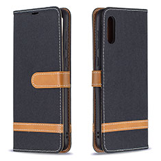 Handytasche Stand Schutzhülle Flip Leder Hülle B02F für Samsung Galaxy A02 Schwarz