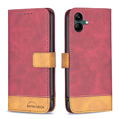 Handytasche Stand Schutzhülle Flip Leder Hülle B02F für Samsung Galaxy A04 4G Rot