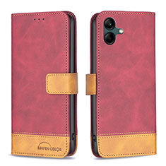 Handytasche Stand Schutzhülle Flip Leder Hülle B02F für Samsung Galaxy A04E Rot