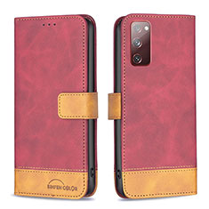 Handytasche Stand Schutzhülle Flip Leder Hülle B02F für Samsung Galaxy S20 FE 4G Rot