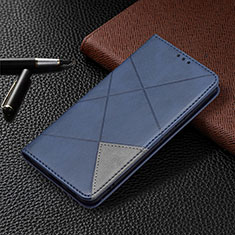 Handytasche Stand Schutzhülle Flip Leder Hülle B02F für Samsung Galaxy S22 5G Blau