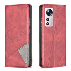 Handytasche Stand Schutzhülle Flip Leder Hülle B02F für Xiaomi Mi 12 5G Rot