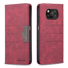 Handytasche Stand Schutzhülle Flip Leder Hülle B02F für Xiaomi Poco X3 NFC Rot