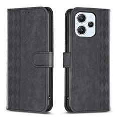 Handytasche Stand Schutzhülle Flip Leder Hülle B02F für Xiaomi Redmi 12 4G Schwarz