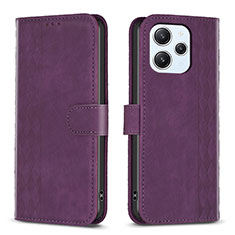 Handytasche Stand Schutzhülle Flip Leder Hülle B02F für Xiaomi Redmi 12 4G Violett