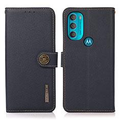 Handytasche Stand Schutzhülle Flip Leder Hülle B02H für Motorola Moto G71 5G Blau