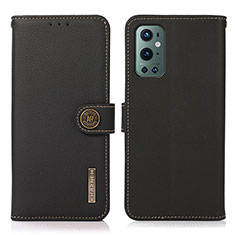 Handytasche Stand Schutzhülle Flip Leder Hülle B02H für OnePlus 9 Pro 5G Schwarz