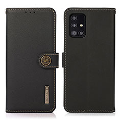 Handytasche Stand Schutzhülle Flip Leder Hülle B02H für Samsung Galaxy A51 5G Schwarz