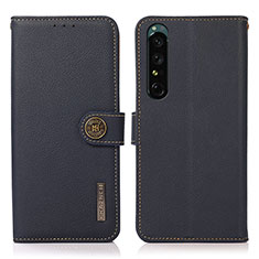 Handytasche Stand Schutzhülle Flip Leder Hülle B02H für Sony Xperia 1 IV Blau