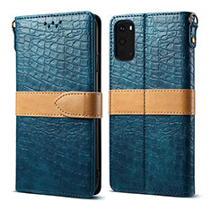 Handytasche Stand Schutzhülle Flip Leder Hülle B02S für Samsung Galaxy S20 Blau