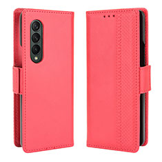 Handytasche Stand Schutzhülle Flip Leder Hülle B02Y für Samsung Galaxy Z Fold4 5G Rot