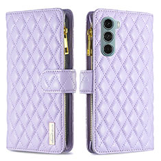 Handytasche Stand Schutzhülle Flip Leder Hülle B03F für Motorola Moto Edge S30 5G Violett