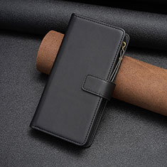 Handytasche Stand Schutzhülle Flip Leder Hülle B03F für Nokia C32 Schwarz