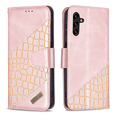 Handytasche Stand Schutzhülle Flip Leder Hülle B03F für Samsung Galaxy A04s Rosegold