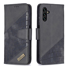 Handytasche Stand Schutzhülle Flip Leder Hülle B03F für Samsung Galaxy A04s Schwarz