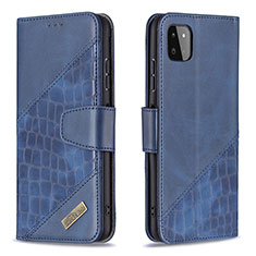 Handytasche Stand Schutzhülle Flip Leder Hülle B03F für Samsung Galaxy A22 5G Blau