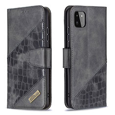 Handytasche Stand Schutzhülle Flip Leder Hülle B03F für Samsung Galaxy A22 5G Schwarz