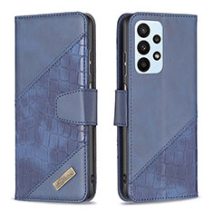 Handytasche Stand Schutzhülle Flip Leder Hülle B03F für Samsung Galaxy A23 5G Blau