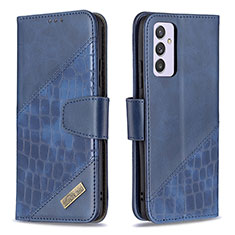 Handytasche Stand Schutzhülle Flip Leder Hülle B03F für Samsung Galaxy A24 4G Blau