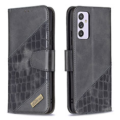 Handytasche Stand Schutzhülle Flip Leder Hülle B03F für Samsung Galaxy A24 4G Schwarz