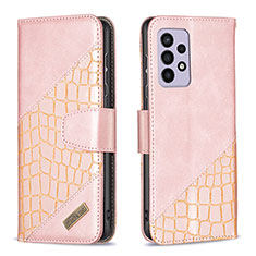 Handytasche Stand Schutzhülle Flip Leder Hülle B03F für Samsung Galaxy A33 5G Rosegold