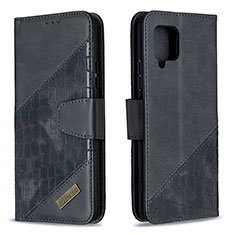 Handytasche Stand Schutzhülle Flip Leder Hülle B03F für Samsung Galaxy A42 5G Schwarz