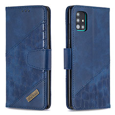 Handytasche Stand Schutzhülle Flip Leder Hülle B03F für Samsung Galaxy A51 4G Blau