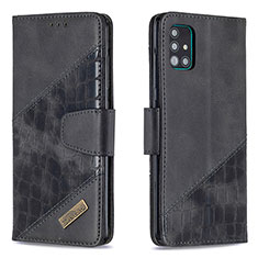 Handytasche Stand Schutzhülle Flip Leder Hülle B03F für Samsung Galaxy A51 5G Schwarz