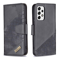 Handytasche Stand Schutzhülle Flip Leder Hülle B03F für Samsung Galaxy A53 5G Schwarz