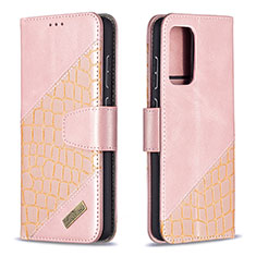 Handytasche Stand Schutzhülle Flip Leder Hülle B03F für Samsung Galaxy A72 4G Rosegold