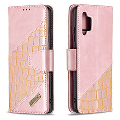 Handytasche Stand Schutzhülle Flip Leder Hülle B03F für Samsung Galaxy M32 5G Rosegold