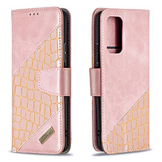 Handytasche Stand Schutzhülle Flip Leder Hülle B03F für Xiaomi Redmi Note 10 Pro 4G Rosegold