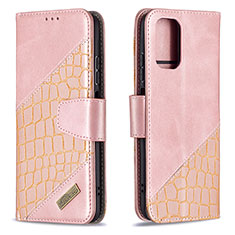 Handytasche Stand Schutzhülle Flip Leder Hülle B03F für Xiaomi Redmi Note 10S 4G Rosegold